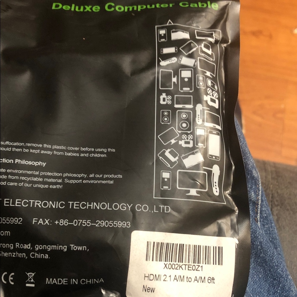 Black HDMI 2.1 A/M to A/M 6ft Cable -